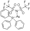 结构式 CAS# 866395-16-6, (三苯基膦)金(I)双(三氟甲磺酰基)亚胺酯