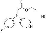 8-Fluoro-1,2,3,4-tetrahydro-5H-pyrido[4,3-b]indole-5-acetic acid ethyl ester monohydrochloride molecular structure (CAS 866460-86-8)
