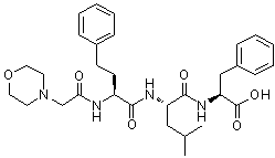 structure of CAS# 868540-16-3, (alphaS)-alpha-[(4-Morpholinylacetyl)amino]benzenebutanoyl-L-leucyl-L-phenylalanine