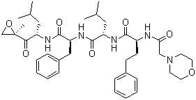 structure of CAS# 868540-17-4, Carfilzomib;(alphaS)-alpha-[(4-Morpholinylacetyl)amino]benzenebutanoyl-L-leucyl-N-[(1S)-3-methyl-1-[[(2R)-2-methyloxiranyl]carbonyl]butyl]-L-phenylalaninamide
