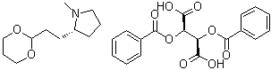 structure of CAS# 868618-81-9, (2R,3R)-2,3-Bis(benzoyloxy)butanedioic acid compd. with (2R)-2-[2-(1,3-dioxan-2-yl)ethyl]-1-methylpyrrolidine (1:1)