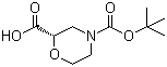 (S)-4-(tert-Butoxycarbonyl)morpholine-2-carboxylic acid molecular structure (CAS 868689-63-8)