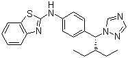 结构式 CAS# 870093-23-5, 他拉罗唑; N-[4-[(1R)-2-乙基-1-(1H-1,2,4-三唑-1-基)丁基]苯基]-2-苯并噻唑胺