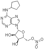 structure of CAS# 871108-05-3, Trabodenoson;INO 8875; N-Cyclopentyladenosine 5'-nitrate; PJ 875