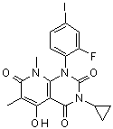 3-Cyclopropyl-1-(2-fluoro-4-iodophenyl)-5-hydroxy-6,8-dimethyl-1H,8H-pyrido[2,3-d]pyrimidine-2,4,7-trione molecular structure (CAS 871700-24-2)