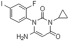 structure of CAS# 871700-28-6, 6-Amino-3-cyclopropyl-1-(2-fluoro-4-iodophenyl)-1H-pyrimidine-2,4-dione