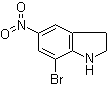 结构式 CAS# 87240-06-0, 7-溴-5-硝基-1H-吲哚啉