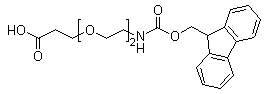 structure of CAS# 872679-70-4, 1-(9H-Fluoren-9-yl)-3-oxo-2,7,10-trioxa-4-azatridecan-13-oic acid
