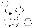 structure of CAS# 873305-35-2, 5,6-Diphenyl-N-[[(2S)-tetrahydro-2-furanyl]methyl]furo[2,3-d]pyrimidin-4-amine;AIM 100