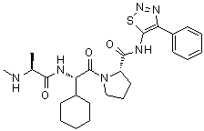 structure of CAS# 873652-48-3, (S)-1-((S)-2-Cyclohexyl-2-((S)-2-(methylamino)propanamido)acetyl)-N-(4-phenyl-1,2,3-thiadiazol-5-yl)pyrrolidine-2-carboxamide;GDC 0152