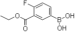 structure of CAS# 874219-36-0, [3-(Ethoxycarbonyl)-4-fluorophenyl]boronic acid;5-Borono-2-fluorobenzoic acid ethyl ester