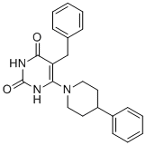 5-Benzyl-6-(4-phenylpiperidin-1-yl)-1H-pyrimidine-2,4-dione molecular structure (CAS 874961-08-7)