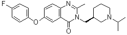 structure of CAS# 875258-85-8, (S)-6-(4-Fluorophenoxy)-3-[(1-isopropylpiperidin-3-yl)methyl]-2-methylquinazolin-4(3H)-one;YIL 781