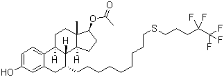 结构式 CAS# 875573-69-6, (7a,17b)- 7-[9-[(4,4,5,5,5-五氟戊基)硫]壬基]雌甾-1,3,5(10)-三烯-3,17-二醇 17-醋酸酯