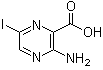 3-Amino-6-iodo-2-pyrazinecarboxylic acid molecular structure (CAS 875781-48-9)