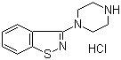 结构式 CAS# 87691-88-1, 3-(1-哌嗪基)-1,2-苯并异噻唑盐酸盐; 4-(1,2-苯并异噻唑-3-基)-1-哌嗪盐酸盐