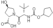 structure of CAS# 877069-25-5, (4R)-N-[(Cyclopentyloxy)carbonyl]-3-methyl-L-valyl-4-hydroxy-L-proline