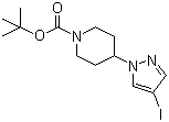 structure of CAS# 877399-73-0, tert-Butyl 4-(4-iodo-1H-pyrazol-1-yl)piperidine-1-carboxylate