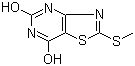 结构式 CAS# 87789-29-5, 2-(甲硫基)噻唑并[4,5-d]嘧啶-5,7-二醇