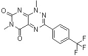 结构式 CAS# 878419-78-4, Walrycin B; 1,6-二甲基-3-[4-(三氟甲基)苯基]嘧啶并[5,4-e]-1,2,4-三嗪-5,7(1H,6H)-二酮