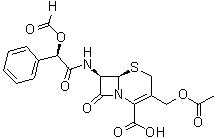 [6R-[6alpha,7beta(R*)]]-3-[(Acetyloxy)methyl]-7-[[(formyloxy)phenylacetyl]amino]-8-oxo-5-thia-1-azabicyclo[4.2.0]oct-2-ene-2-carboxylic acid molecular structure (CAS 87932-78-3)