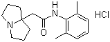 structure of CAS# 88069-49-2, Pilsicainide hydrochloride;N-(2,6-Dimethylphenyl)-2-(1,2,3,5,6,7-hexahydropyrrolizin-8-yl)acetamide hydrochloride