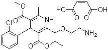 structure of CAS# 88150-47-4, Amlodipine maleate;2-[(2-Aminoethoxy)methyl]-4-(2-chlorophenyl)-1,4-dihydro-6-methyl-3,5-pyridinedicarboxylic acid 3-ethyl 5-methyl ester (Z)-2-butenedioate