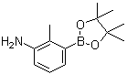 structure of CAS# 882678-96-8, 3-Amino-2-methylphenylboronic acid pinacol ester;[2-Methyl-3-(4,4,5,5-tetramethyl-[1,3,2]dioxaborolan-2-yl)phenyl]amine