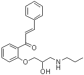 结构式 CAS# 88308-22-9, 1-[2-[2-羟基-3-(丙基氨基)丙氧基]苯基]-3-苯基-2-丙烯-1-酮