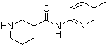 structure of CAS# 883106-75-0, N-(5-Methylpyridin-2-yl)piperidine-3-carboxamide;Piperidine-3-carboxylic acid (5-methylpyridin-2-yl)amide