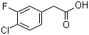 structure of CAS# 883500-51-4, 4-Chloro-3-fluorobenzeneacetic acid;(4-Chloro-3-fluorophenyl)acetic acid; 2-(4-Chloro-3-fluorophenyl)acetic acid