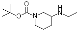 结构式 CAS# 883546-56-3, 3-(乙基氨基)-1-哌啶甲酸叔丁酯