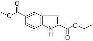 structure of CAS# 884494-66-0, Indole-2,5-dicarboxylic acid 2-ethyl ester 5-methyl ester