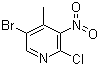 结构式 CAS# 884495-15-2, 5-溴-2-氯-4-甲基-3-硝基吡啶