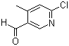 structure of CAS# 884495-38-9, 6-Chloro-4-methyl-3-pyridinecarboxaldehyde;2-Chloro-5-formyl-4-picoline