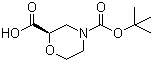 (R)-4-(tert-Butoxycarbonyl)morpholine-2-carboxylic acid molecular structure (CAS 884512-77-0)