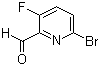 structure of CAS# 885267-36-7, 3-Fluoro-6-bromo-2-pyridinecarboxaldehyde;2-Bromo-5-fluoro-6-formylpyridine; 6-Bromo-3-fluoro-2-formylpyridine