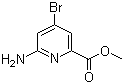 structure of CAS# 885326-88-5, 6-Amino-4-bromopyridine-2-carboxylic acid methyl ester
