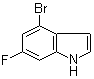 结构式 CAS# 885520-70-7, 4-溴-6-氟-1H-吲哚
