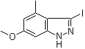 structure of CAS# 885521-45-9, 3-Iodo-6-methoxy-4-methyl-1H-indazole