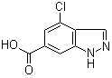 structure of CAS# 885523-25-1, 4-Chloro-1H-indazole-6-carboxylic acid