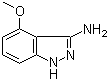 结构式 CAS# 886362-07-8, 4-(甲氧基)-1H-吲唑-3-胺