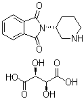 structure of CAS# 886588-62-1, 2-(3R)-3-Piperidinyl-1H-isoindole-1,3(2H)-dione D-(-)-tartarate;2-(3R)-3-Piperidinyl-1H-isoindole-1,3(2H)-dione (2S,3S)-2,3-dihydroxybutanedioate