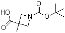 结构式 CAS# 887591-62-0, 3-甲基-1,3-氮杂环丁烷二羧酸 1-叔丁酯