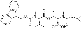 结构式 CAS# 887707-95-1, N-[叔丁氧羰基]-O-[N-[芴甲氧羰基]-L-缬氨酰]-L-苏氨酸