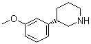 结构式 CAS# 88784-37-6, (S)-3-(3-甲氧基苯基)哌啶