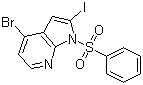 结构式 CAS# 889939-26-8, 4-溴-2-碘-1-(苯磺酰基)-1H-吡咯并[2,3-b]吡啶
