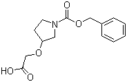 结构式 CAS# 889953-08-6, 3-(羧基甲氧基)-1-吡咯烷甲酸 1-苄酯