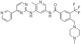 structure of CAS# 895519-90-1, 4-[(4-Methyl-1-piperazinyl)methyl]-N-[6-methyl-5-[[4-(3-pyridinyl)-2-pyrimidinyl]amino]-3-pyridinyl]-3-(trifluoromethyl)benzamide