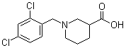 1-[(2,4-Dichlorophenyl)methyl]-3-piperidinecarboxylic acid molecular structure (CAS 896045-26-4)